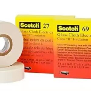 3M 69 High Temperature Glass Cloth Tape, White Single-Sided High Temperature Resistant Tape, Explosion-Proof, Leak-Proof, Electrically Flame Retardant, Insulating Adhesive
