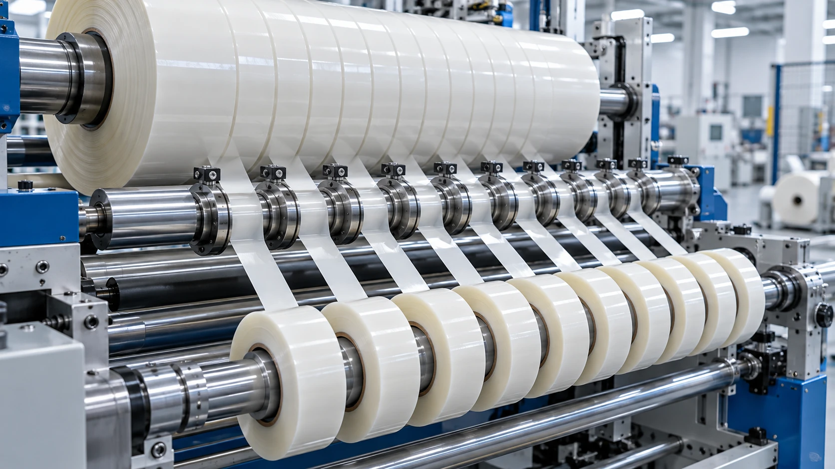 Precision industrial tape slitting